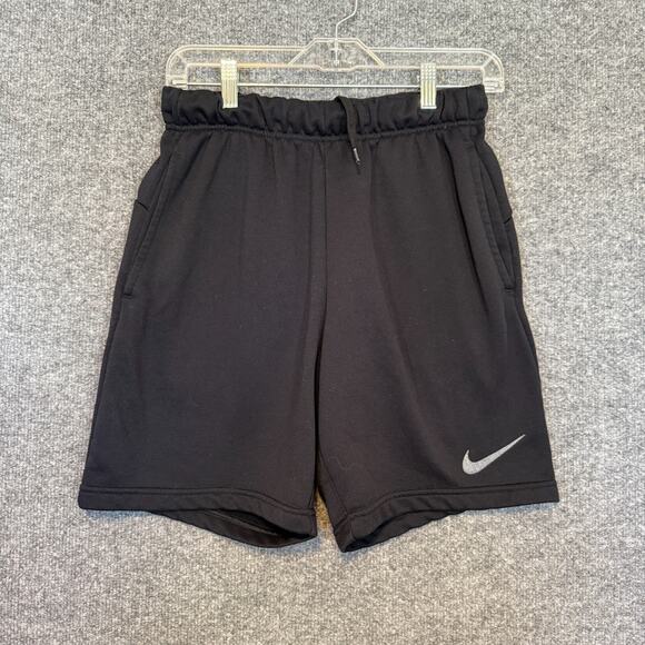 Nike Shorts Mens Small Black Dri Fit Sweatshorts Fleece Swoosh Stretch Casual - Picture 1 of 9